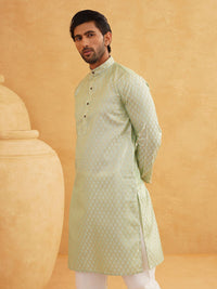 SOJANYA Motif Etnik Pastel Silk Cotton Kurta