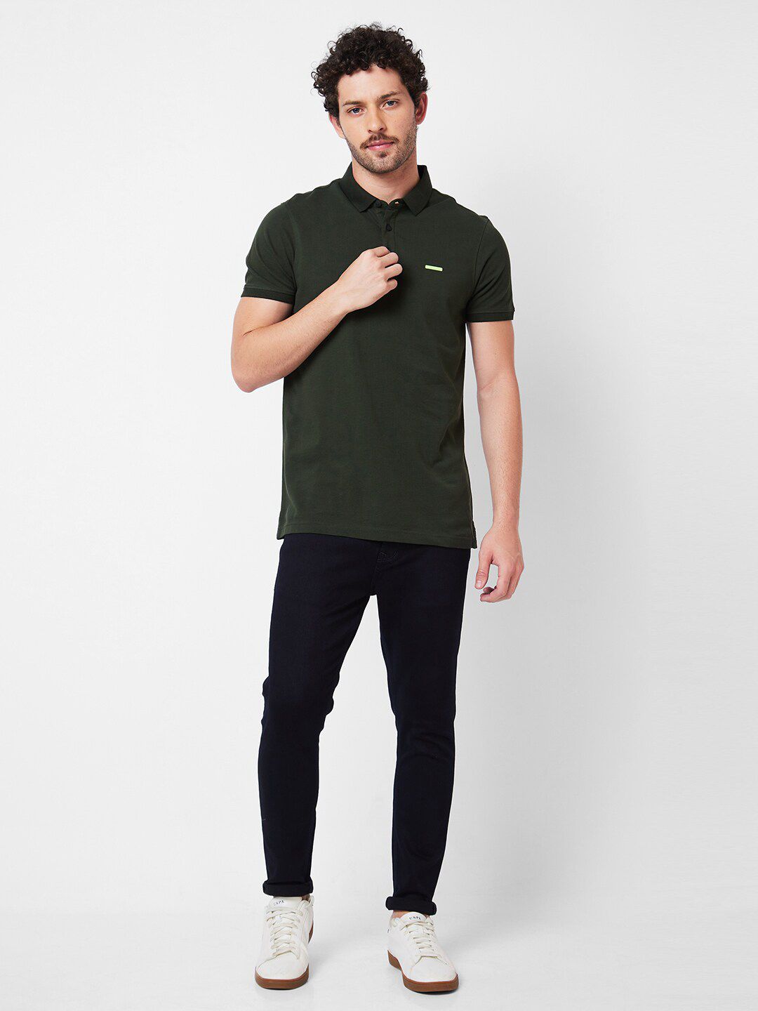 SPYKAR Polo Collar Cotton Slim Fit T-shirt