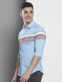 The Indian Garage Co Men Slim Fit Multi Stripes Opaque Casual Shirt