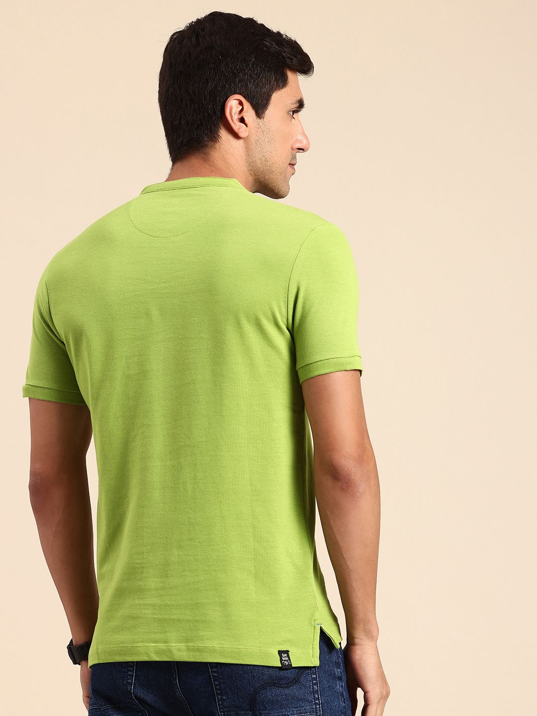 Being Human Henley Neck Pure Cotton T-shirt