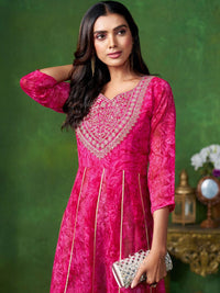 KALINI Ethnic Motifs Fit and Flare Ethnic Dress