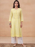 Rumah Wanita Chikankari Motif Etnik Sulam Benang Kerja Kurta