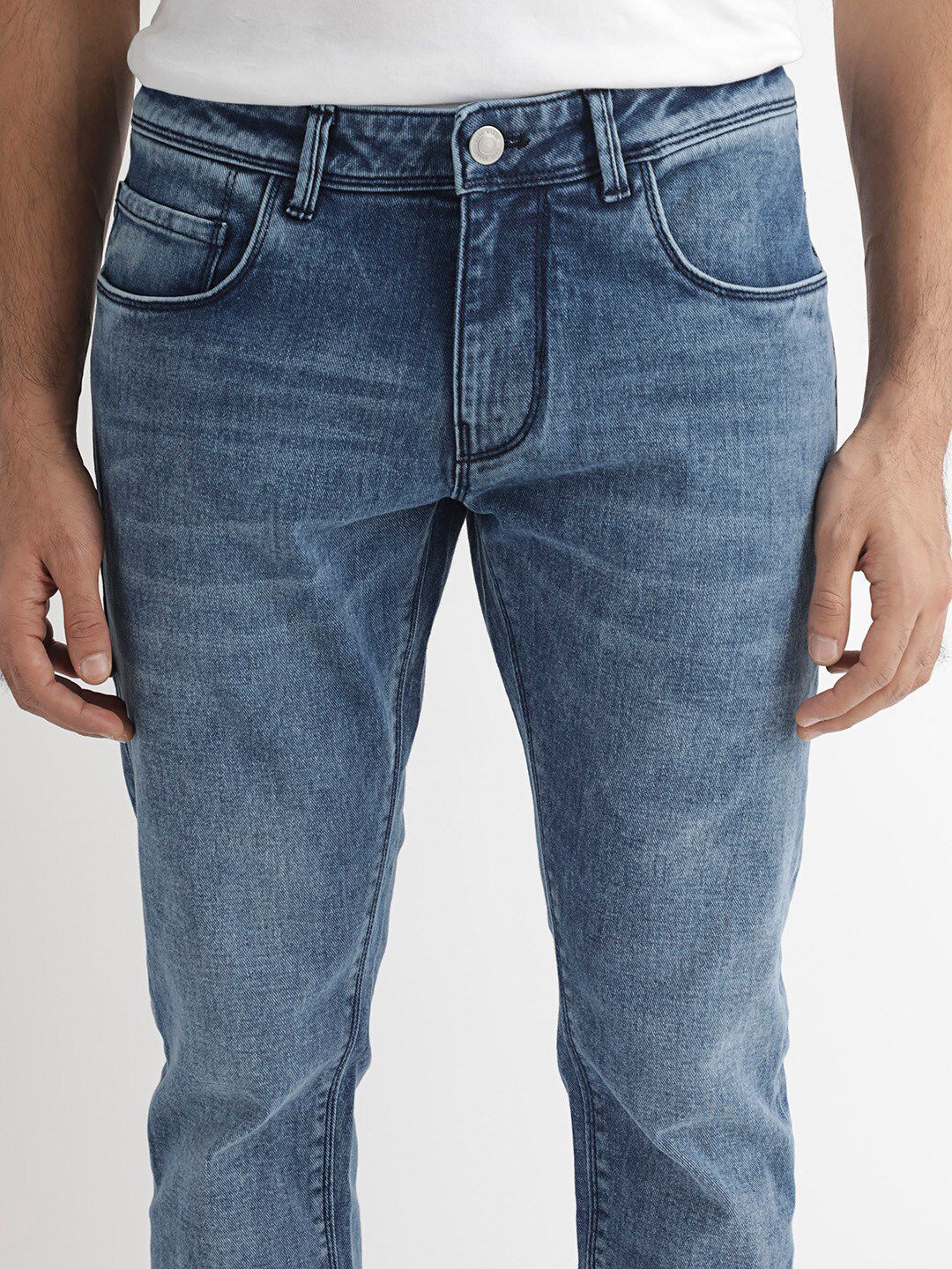 RARE RABBIT Men Widz Mid Rise Slim Fit Stretchable Jeans