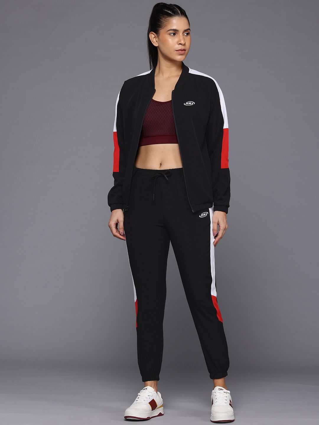 HRX by Hrithik Roshan Colourblocked Lifestyle Zip-Up Tracksuit