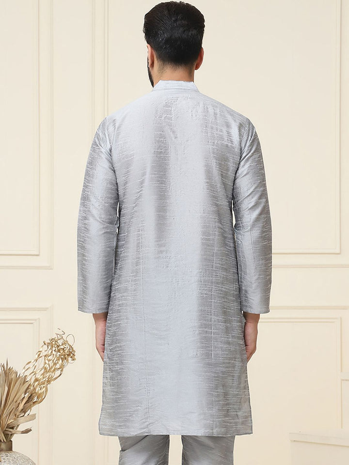 SOJANYA Lelaki Grey Solid Kurta Lurus