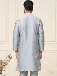 SOJANYA Lelaki Grey Solid Kurta Lurus