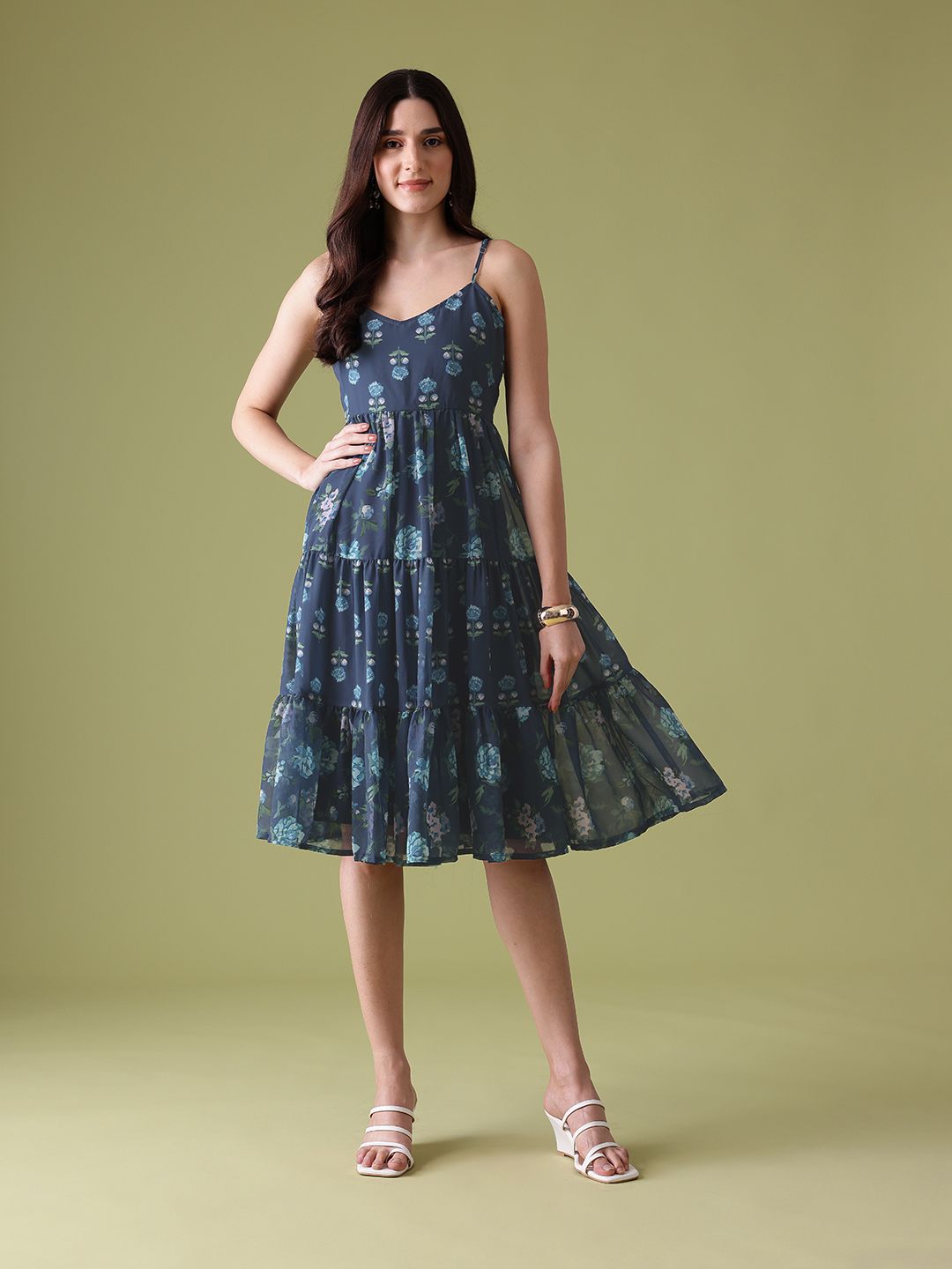 Anouk Floral Printed Ethnic Dress