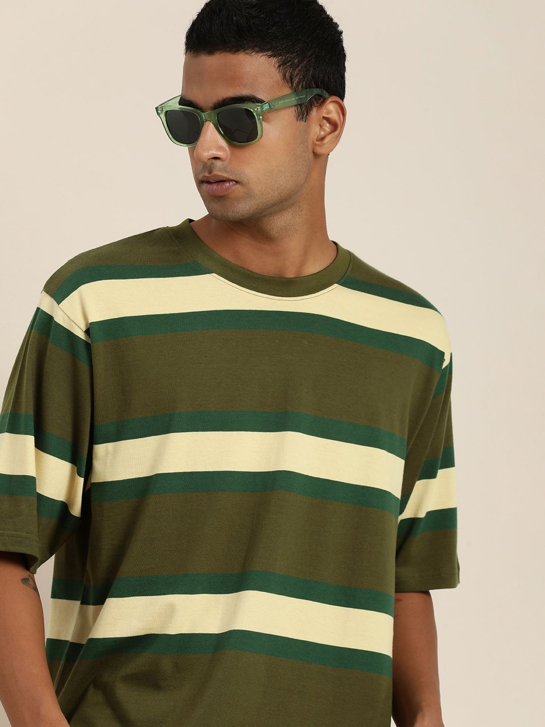 DILLINGER Men Striped Pure Cotton T-shirt