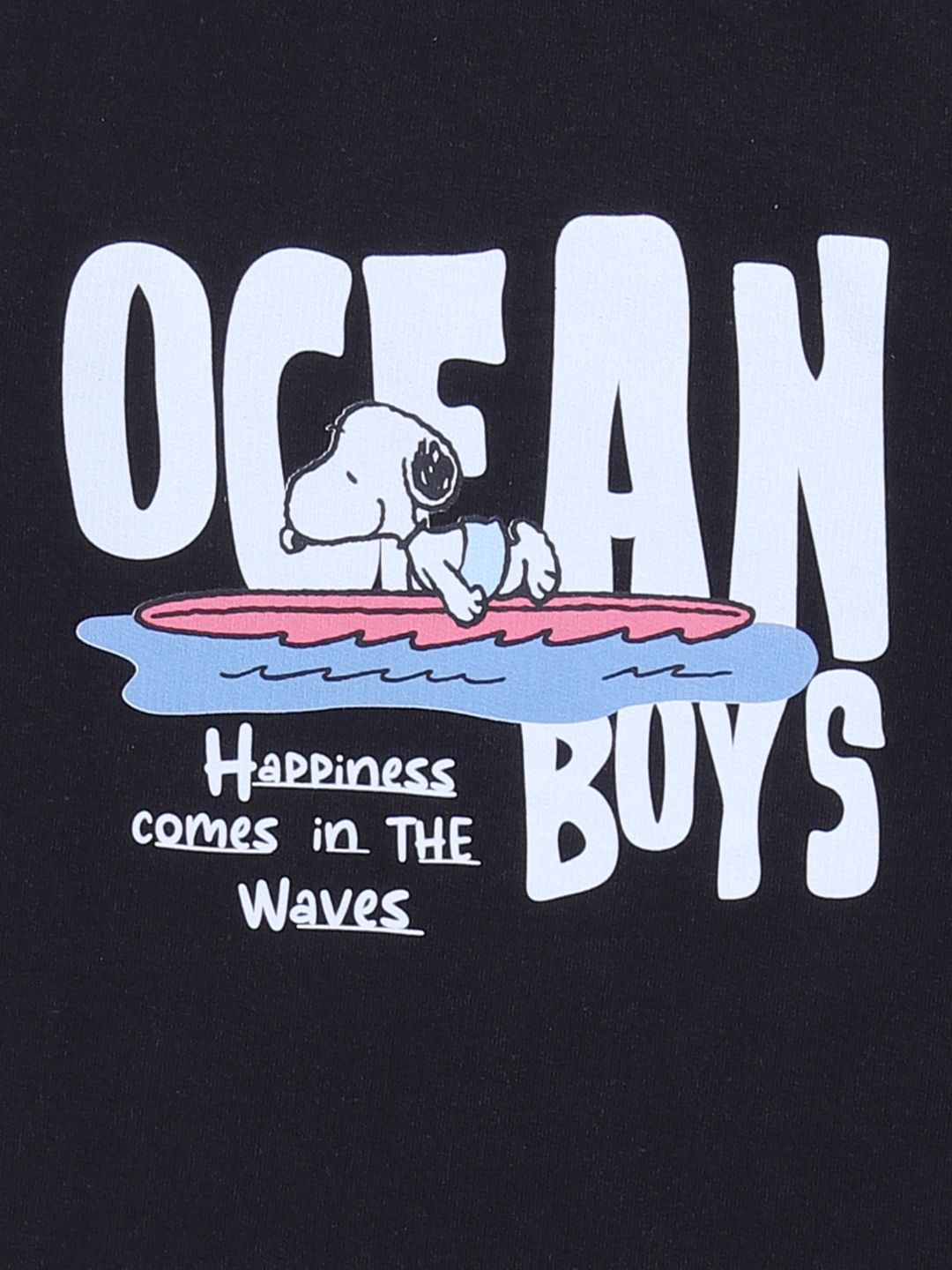 Happy Faces Boys Snoopy Printed Pure Cotton T-shirt with Trousers