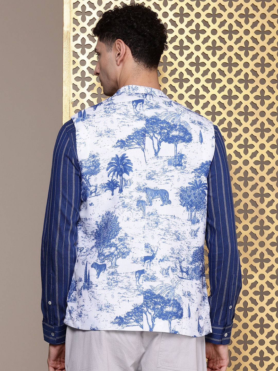 House of Pataudi Printed Rozana Nehru Jackets