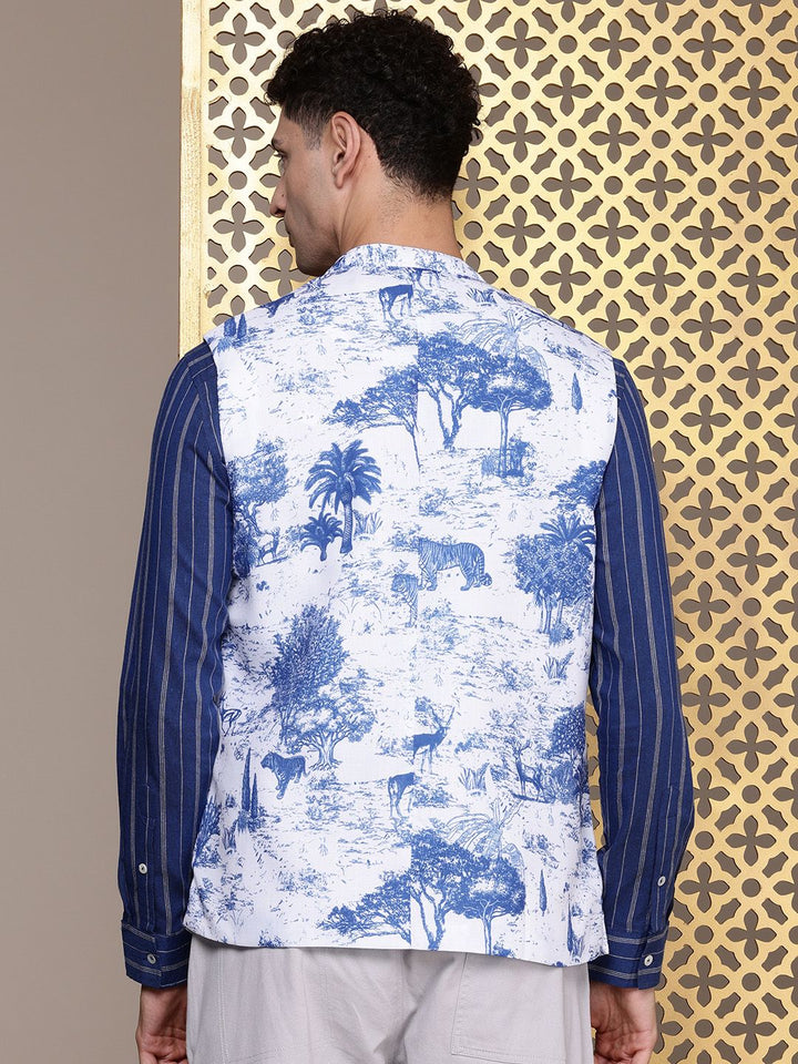 House of Pataudi Printed Rozana Nehru Jackets