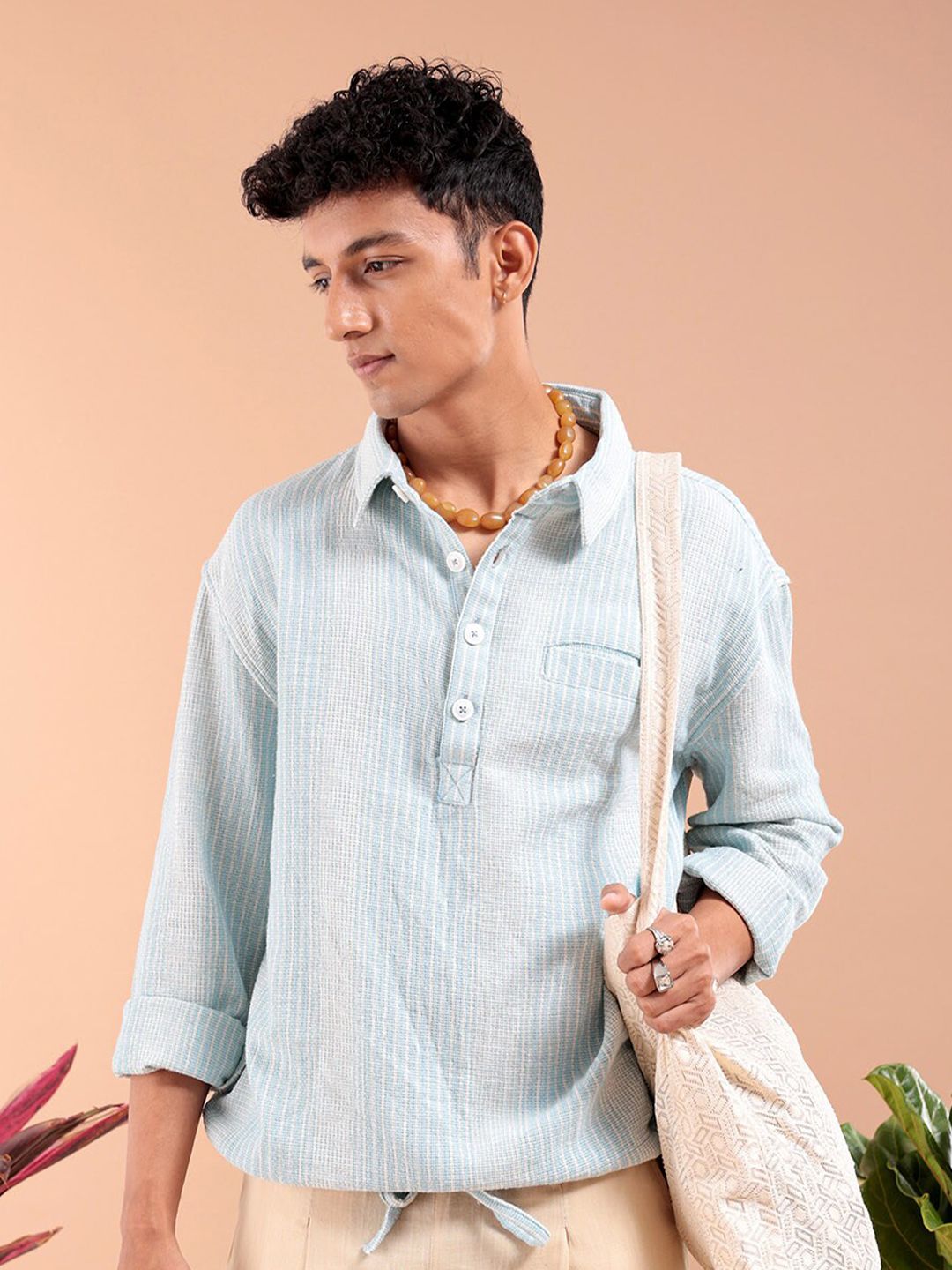 The Indian Garage Co Men Regular Fit Striped Resortwear Shirt
