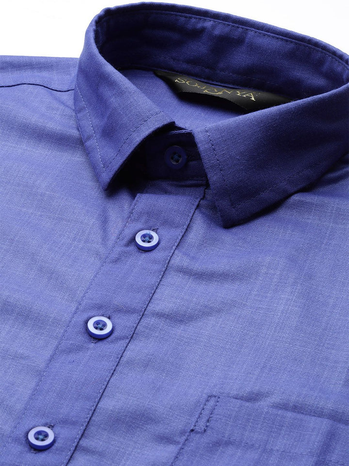 SOJANYA Men Blue Solid Pathani Kurta