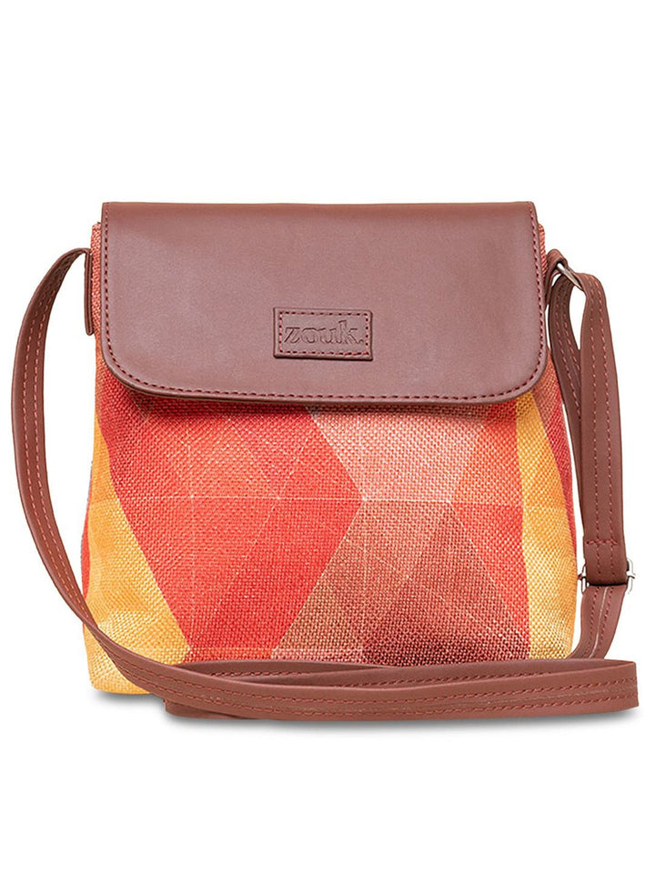 ZOUK Printed Structured Sling Bag