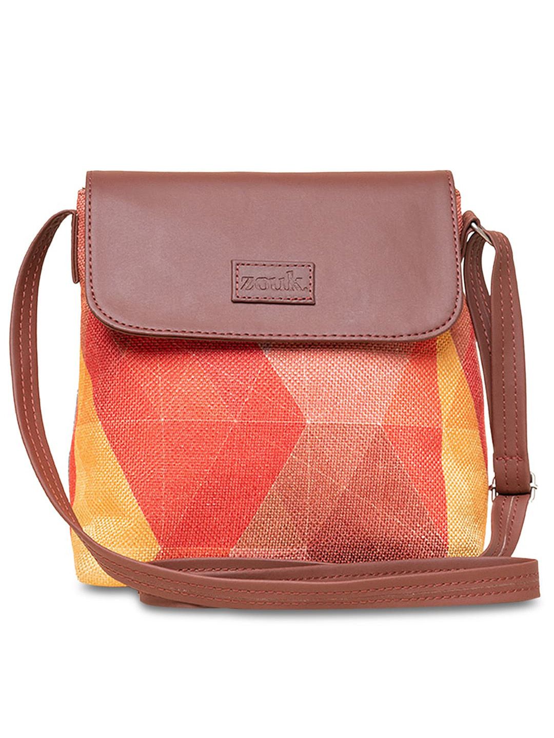 ZOUK Printed Structured Sling Bag