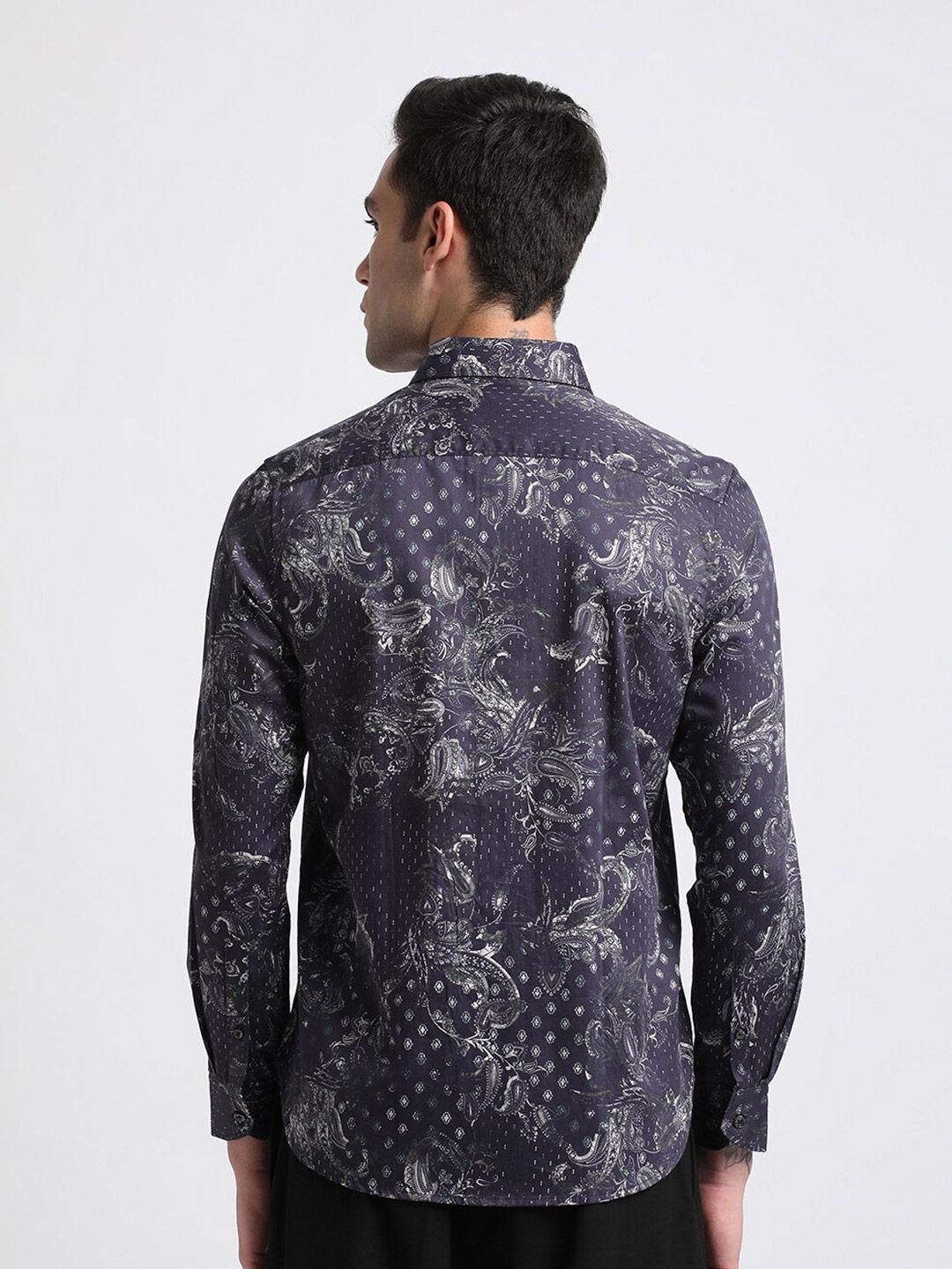 THE BEAR HOUSE Floral Printed Slim Fit Pure Cotton Casual Shirt
