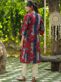 Rain &amp; Rainbow Notch Leher Bersulam Kurta Lurus