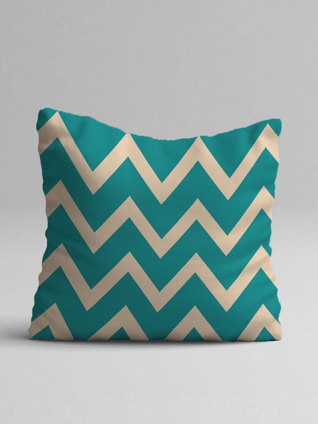 STITCHNEST Set Of 5 Blue & Yellow Geometric Square Cushion Covers