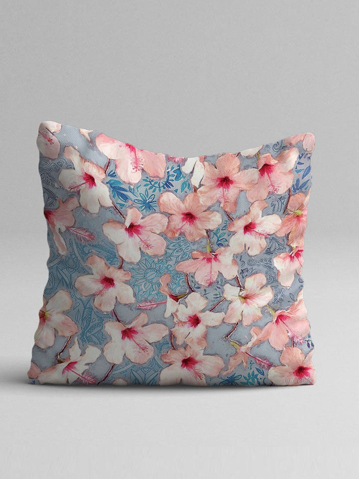 STITCHNEST Set of 5 Blue & Pink Floral Square Cushion Covers
