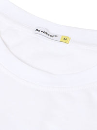 Bewakoof Men White Printed Round Neck Pure Cotton T-shirt