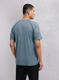 HRX by Hrithik Roshan Brand Logo Printed Raglan Sleeves Rapid-Dry Training T-shirt