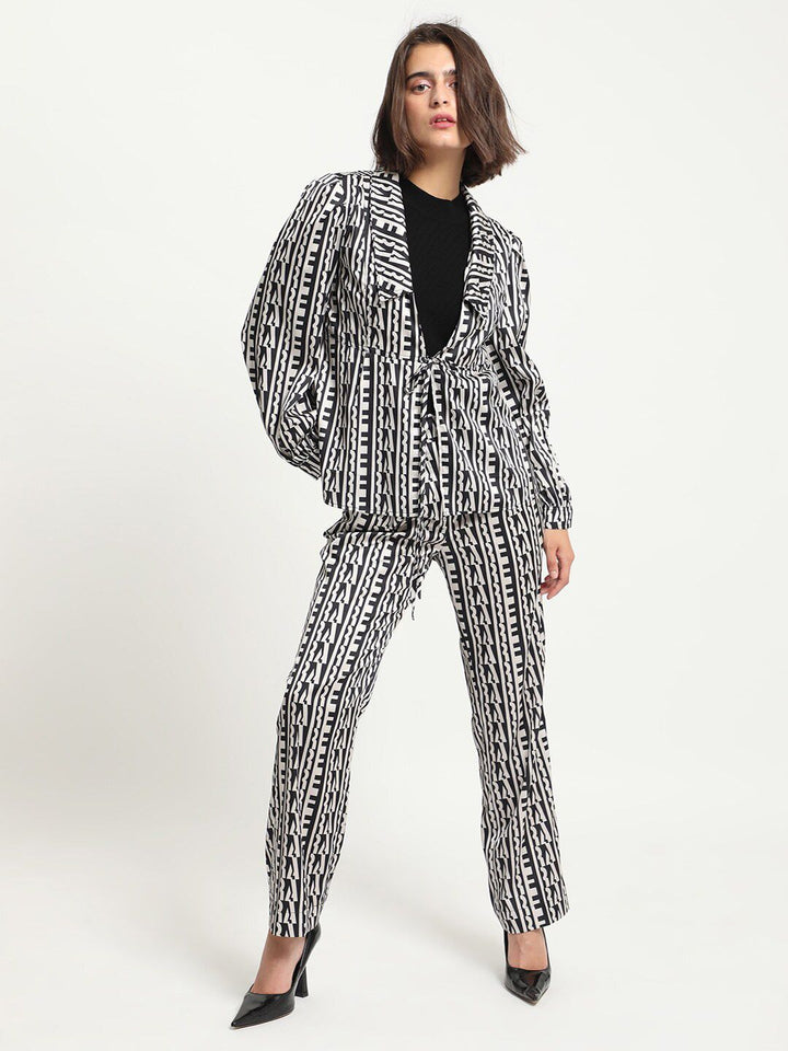 RAREISM Abstract Printed Tie Ups Shirt Style Top