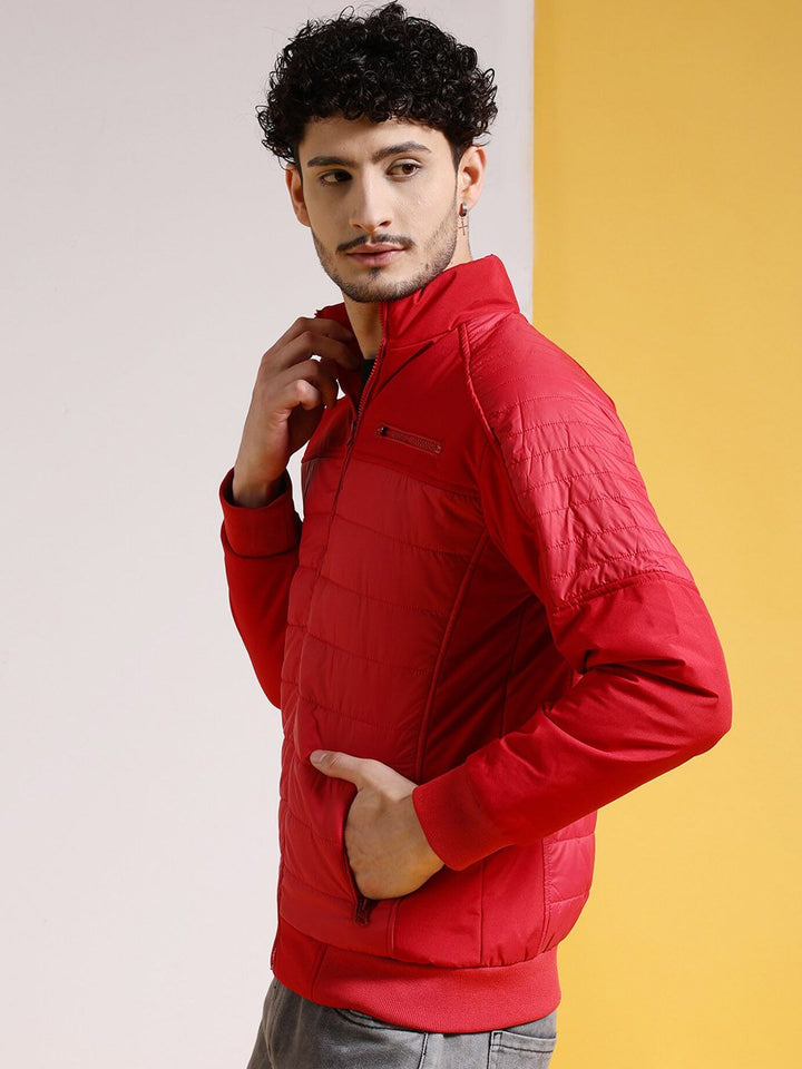 The Indian Garage Co Men Regular Fit Zip-Front Puffer Jacket