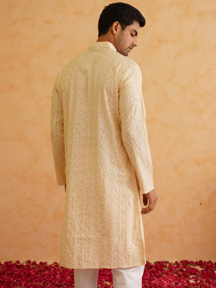 SOJANYA LUXE Floral Embroidered Regular Sequinned Kurta with Pyjamas