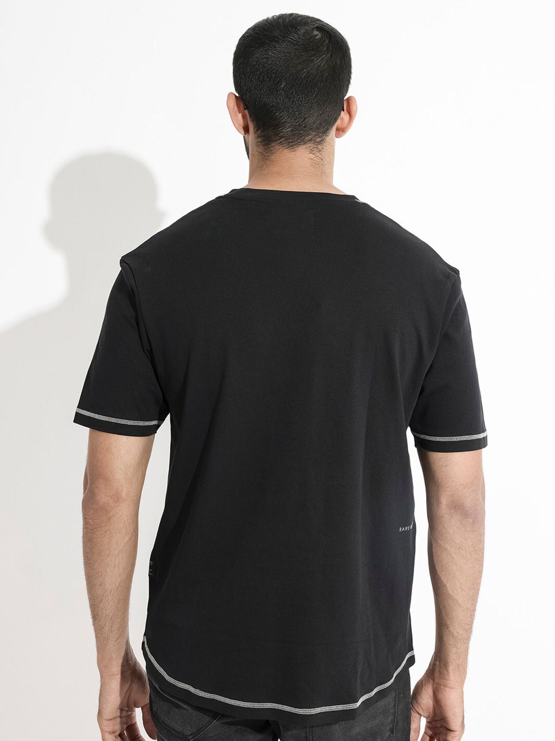 RARE RABBIT Men Rings-4 Slim Fit Solid Polo Collar Pure Cotton T-Shirt