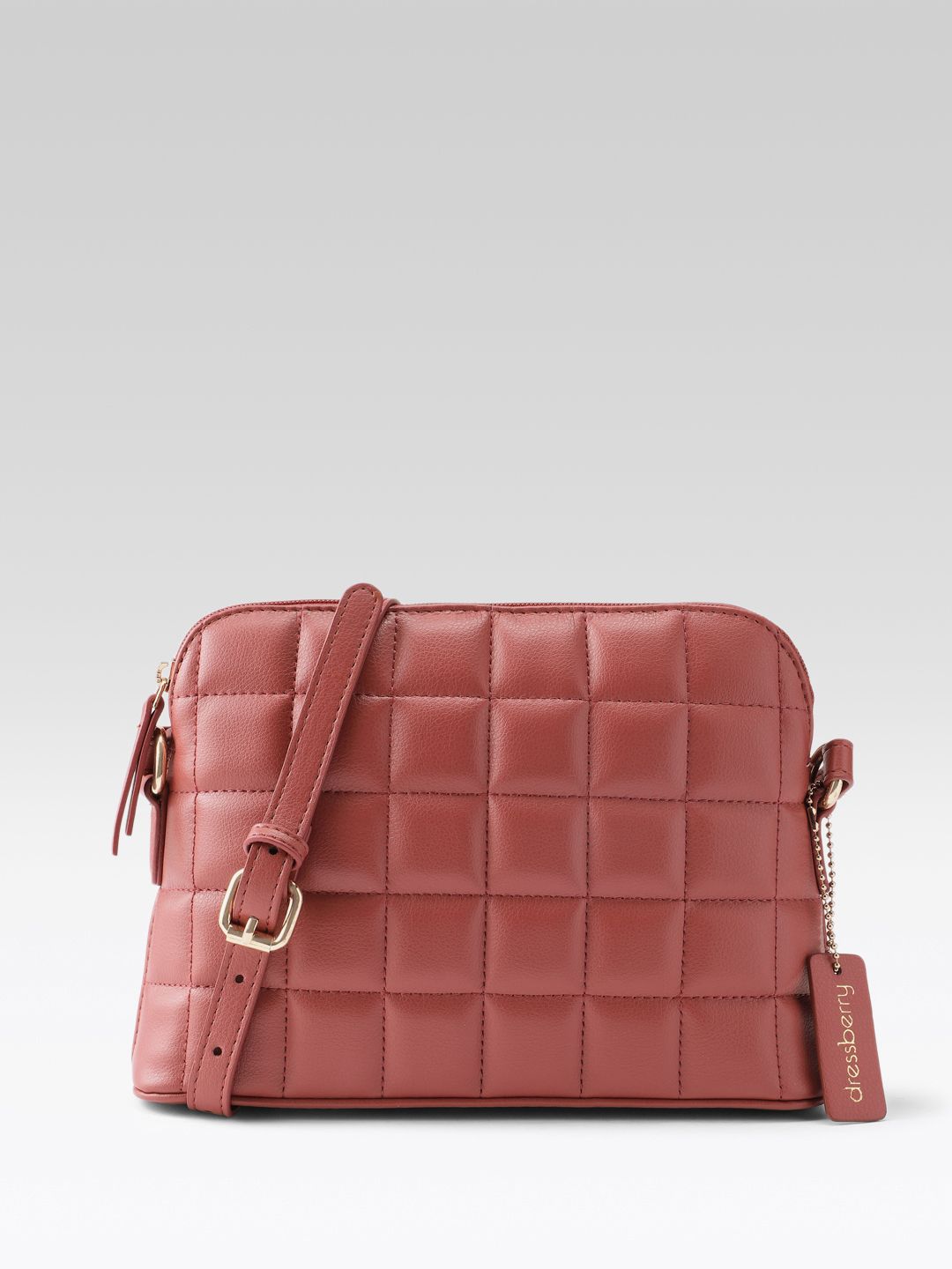 DressBerry Checked Structured Quilted Sling Bag