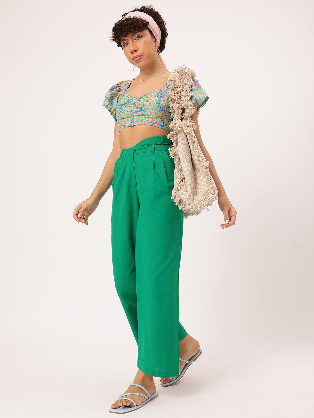 DressBerry Women Modern Monarch Asymmetric Waist Pleated Formal Trousers