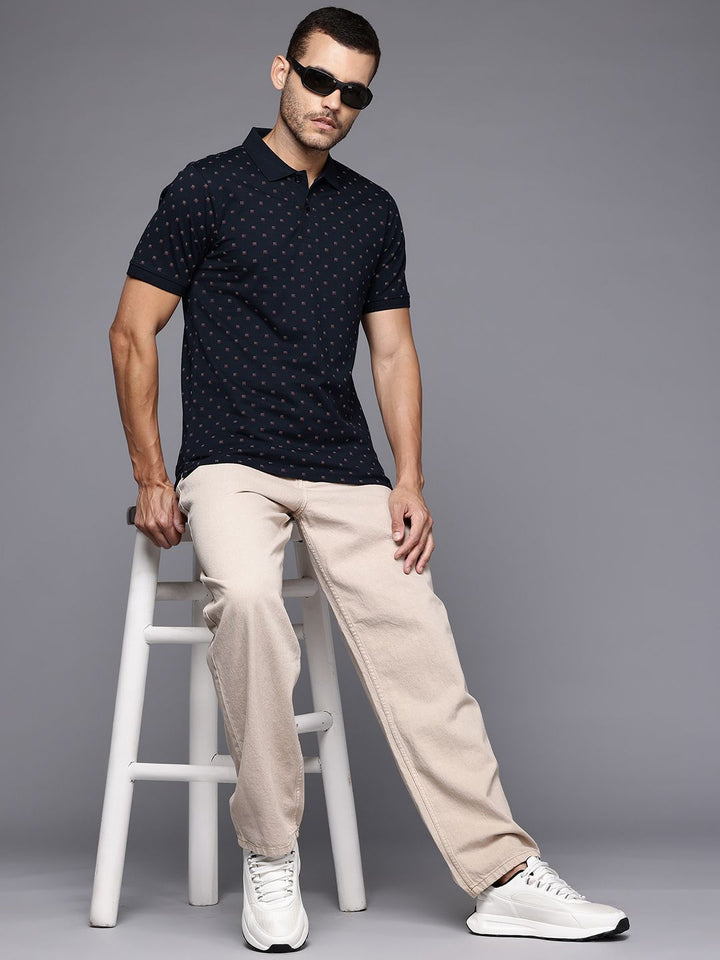 Raymond Printed Polo Collar Pure Cotton Slim Fit T-shirt