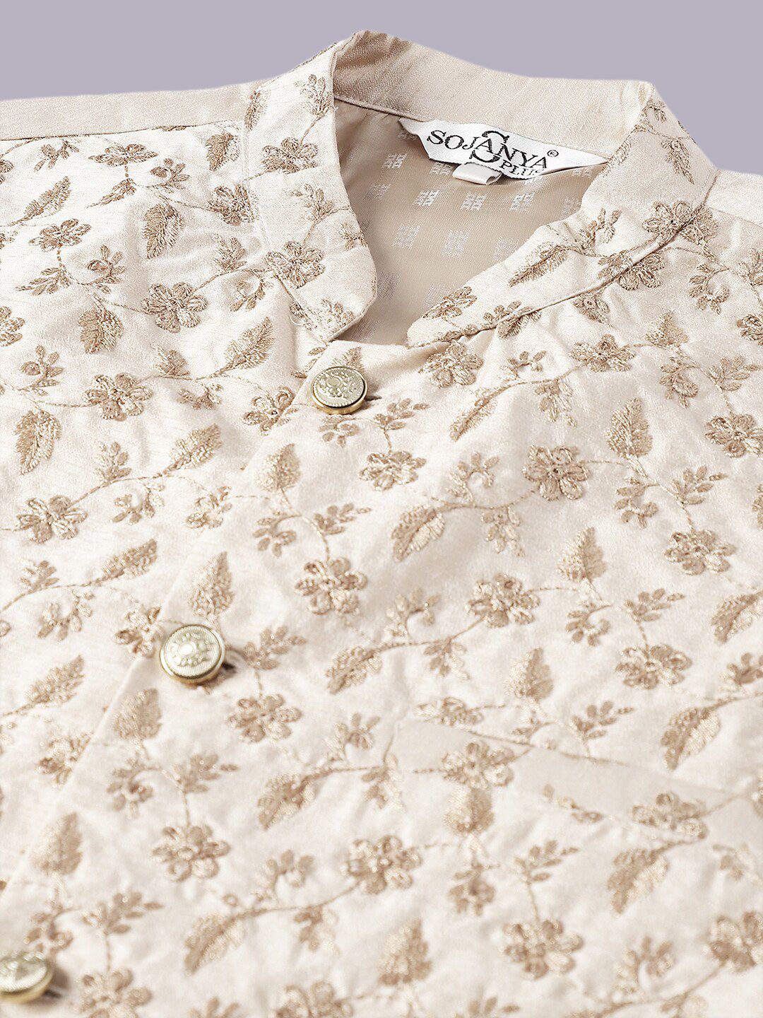 SOJANYA PLUS Woven Design Kurta & Pyjamas With Nehrujacket