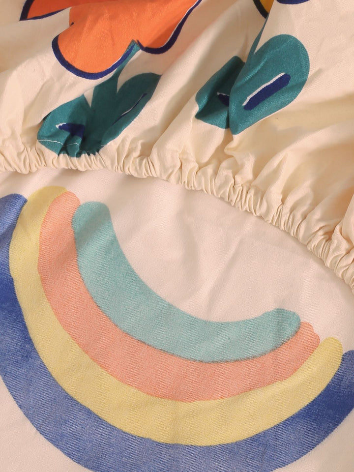 KLOTTHE Peach Dilengkapi Cadar Katil King 300 TC Perbualan dengan 2 Sarung Bantal-250 x 225 cm