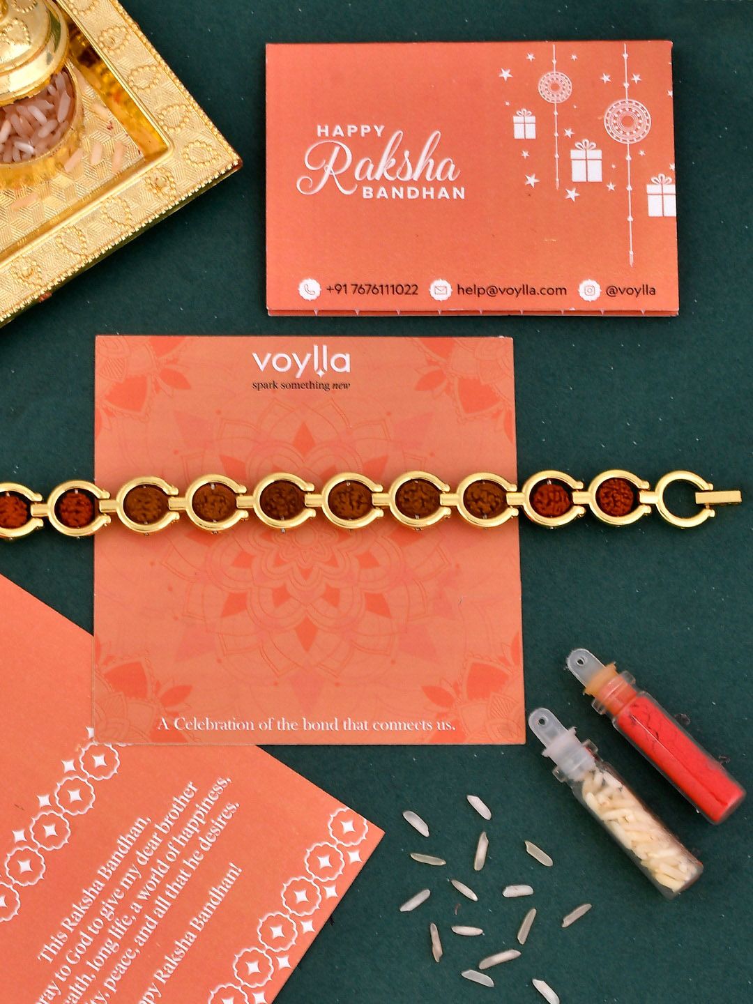 Voylla Rudraksha Beaded Bracelet Rakhi