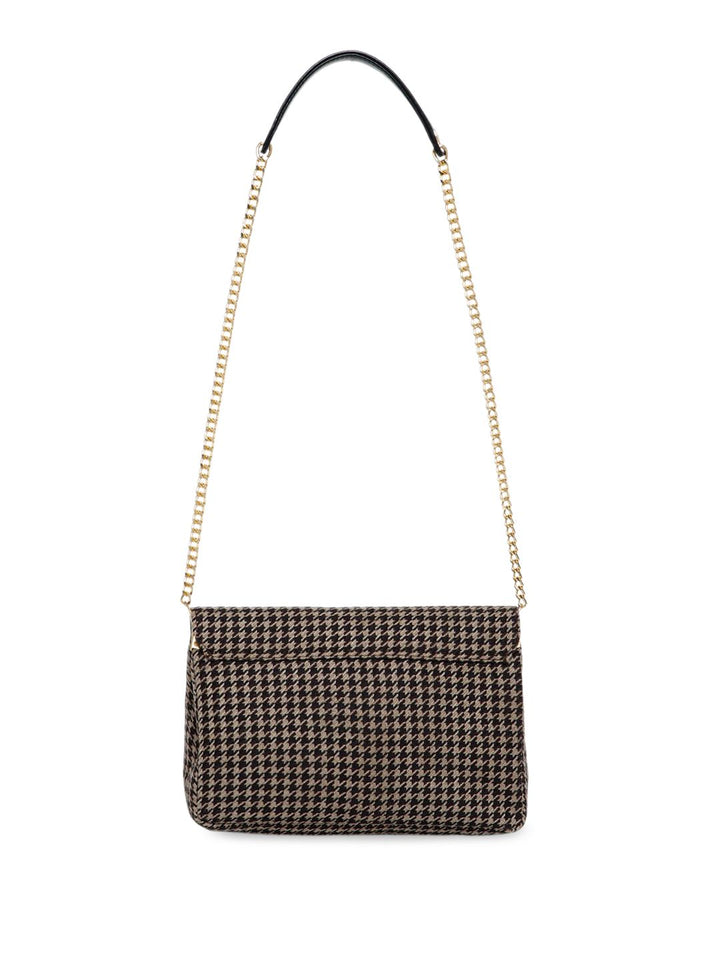Berrylush Brown Self Design Structured Sling Bag