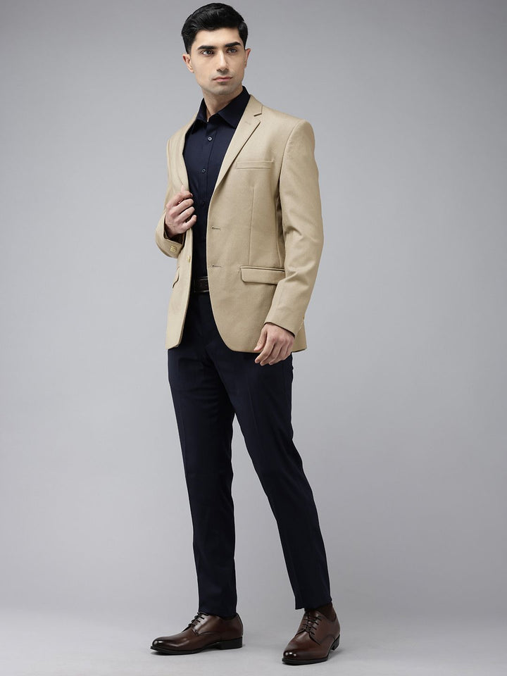 Park Avenue Self Design Textured Single-Breasted Super Slim Fit Formal Blazer
