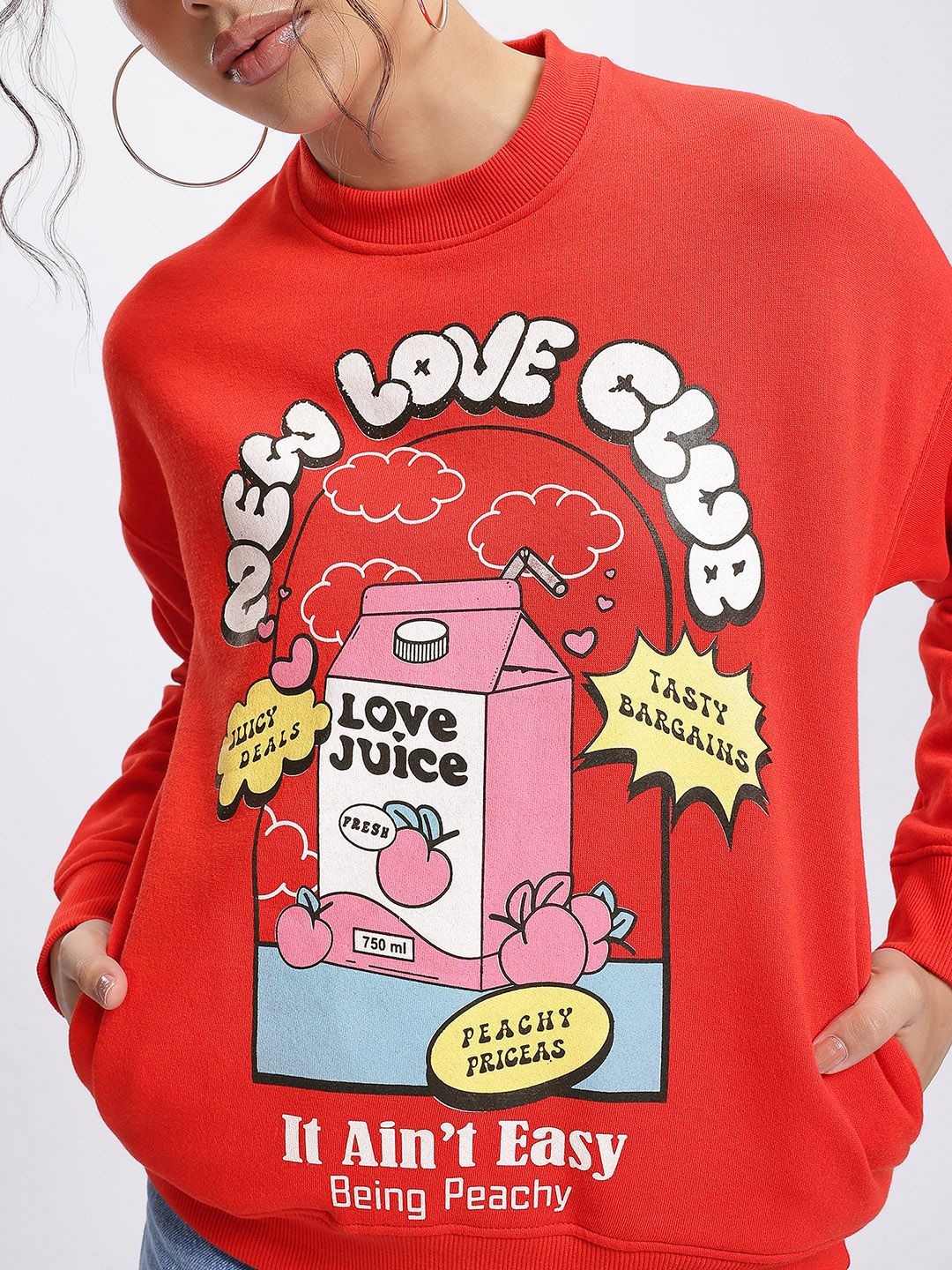 DressBerry Cheerful Chic Typography Goodness Sweatshirt