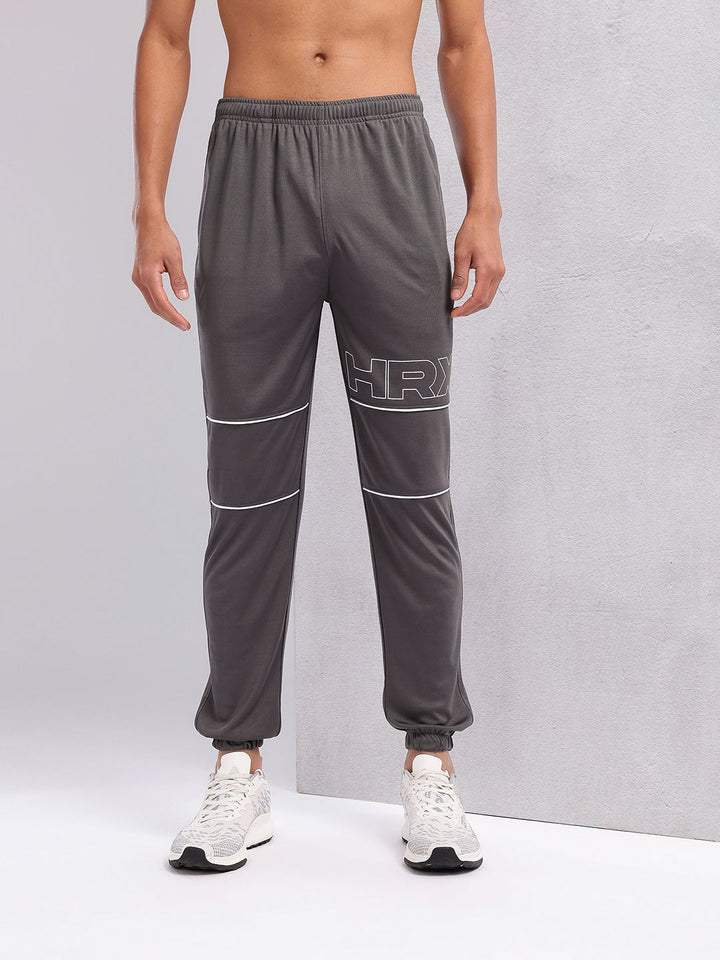 HRX by Hrithik Roshan Men Brand Logo Print Rapid-Dry Training Joggers with Contrast Piping