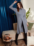 Berrylush Longline Turtle Neck Acrylic Pullover Sweater