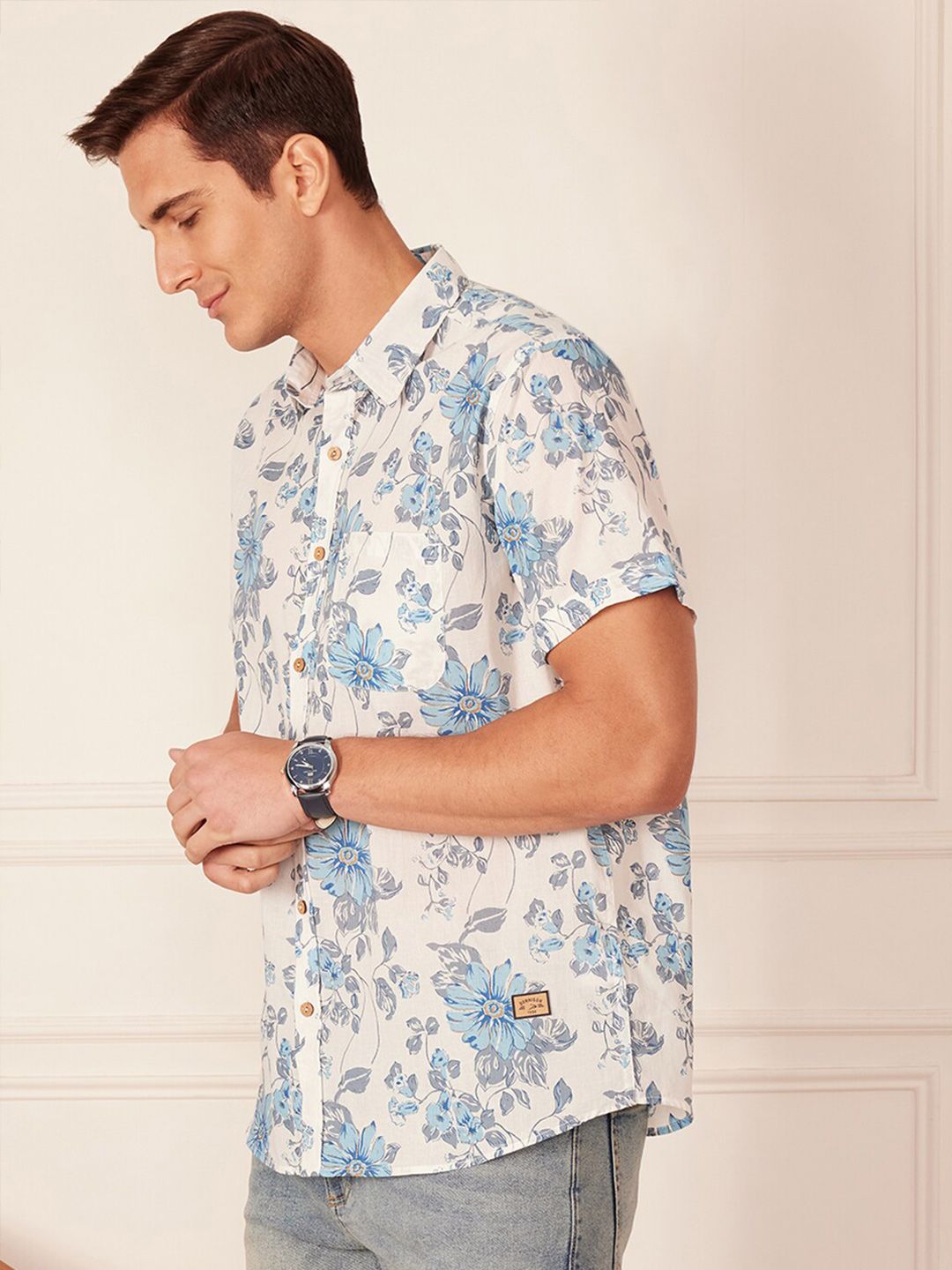 DENNISON Men Smart Block Printed Casual Shirt