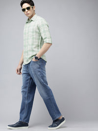 SPYKAR Pure Cotton Slim Fit Tartan Checks Opaque Casual Shirt