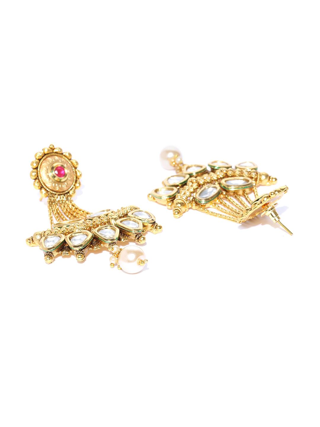 Anting-anting Jatuh Kontemporari Anouk Saduran Emas Kundan