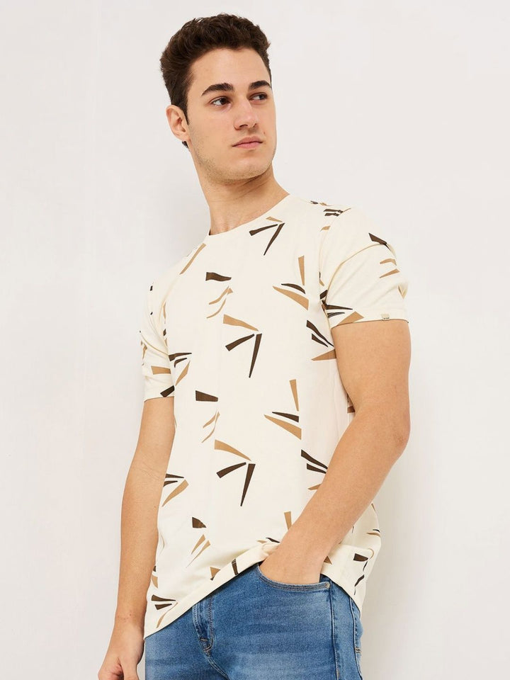 SPYKAR Men Conversational Printed Round Neck Cotton Slim Fit T-shirt