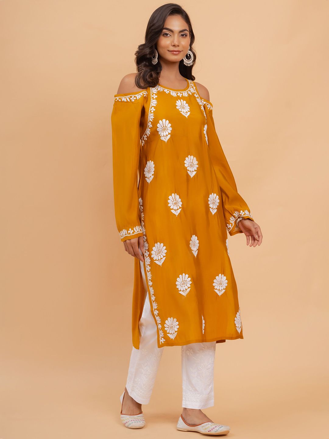 House of Kari Women Chikankari Muslin Kurta
