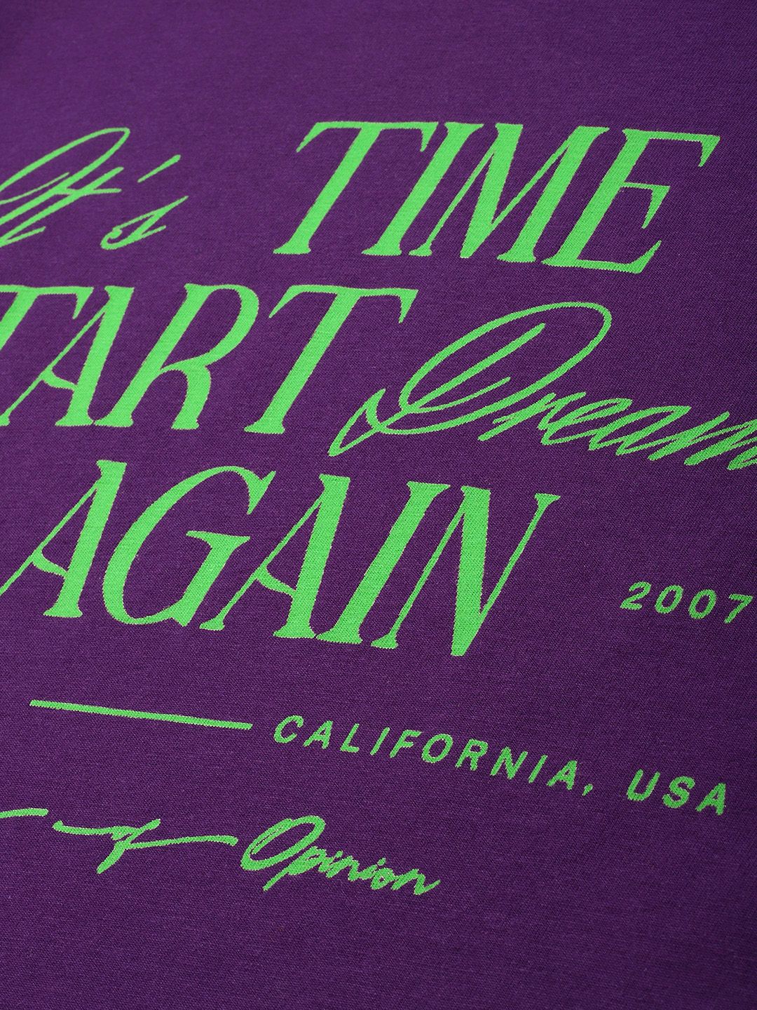 Difference of Opinion Oversized Fit Long Sleeve Typography Printed Pure Cotton T-shirt