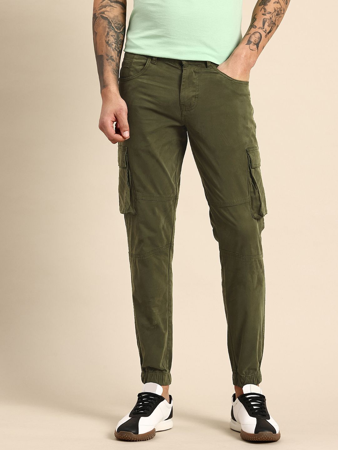 Being Human Men Slim Fit Cargo Joggers