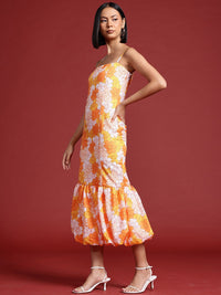 all about you Floral Print Drop-Waist Midi Dress