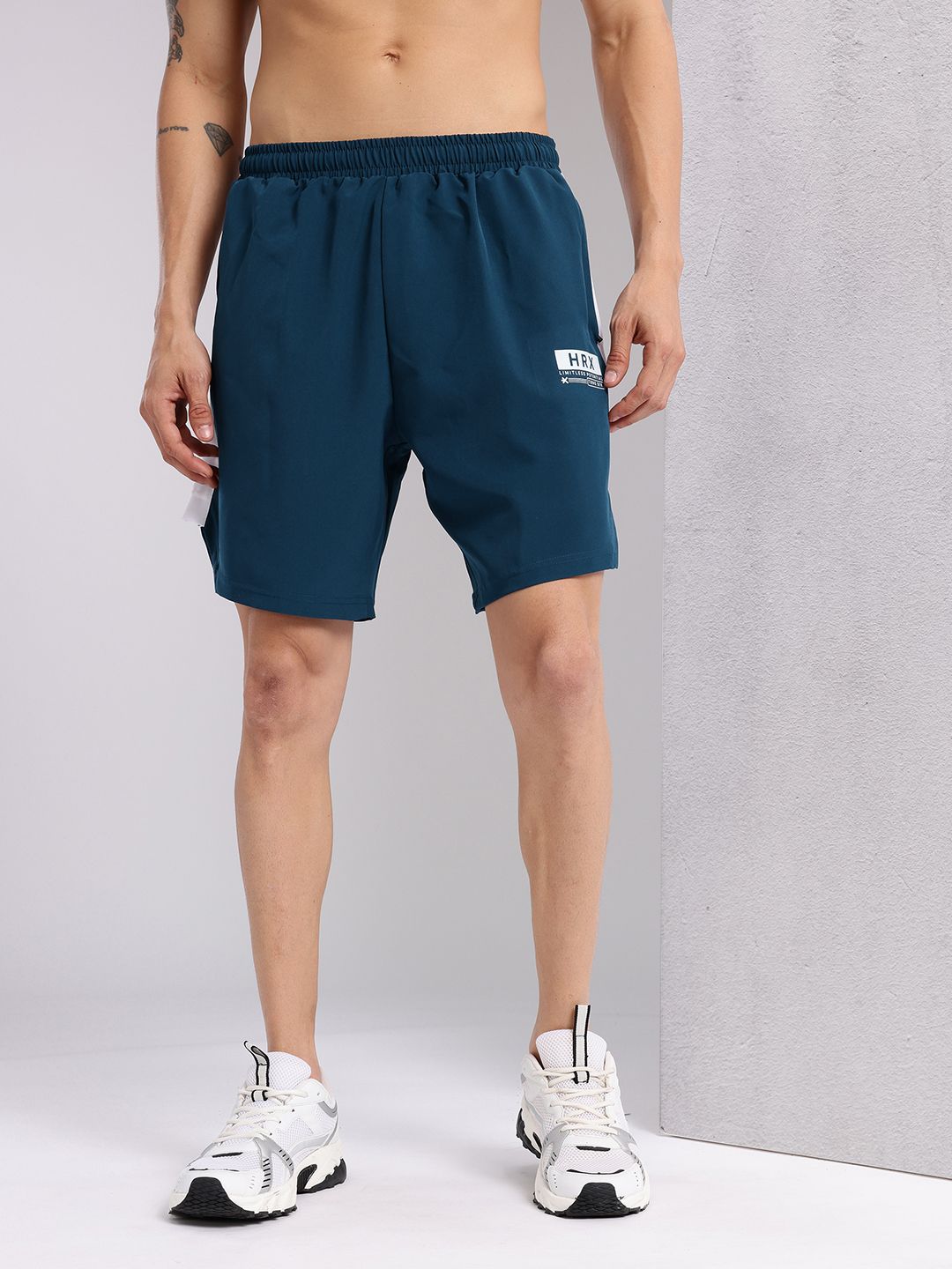 HRX by Hrithik Roshan Men Brand Logo Printed Mid-Rise Training Shorts