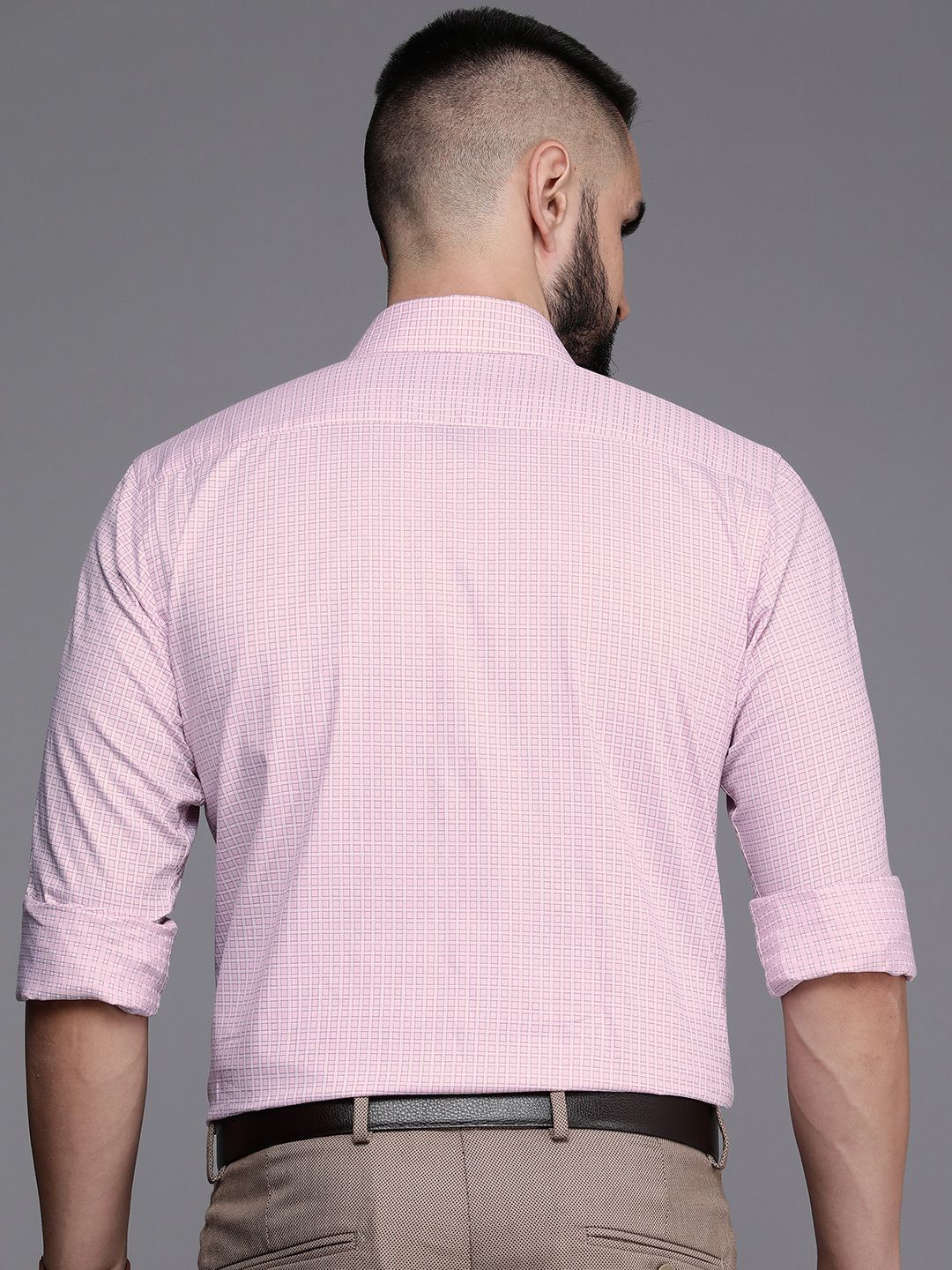 Raymond Slim Fit Self-Checked Pure Cotton Formal Shirt
